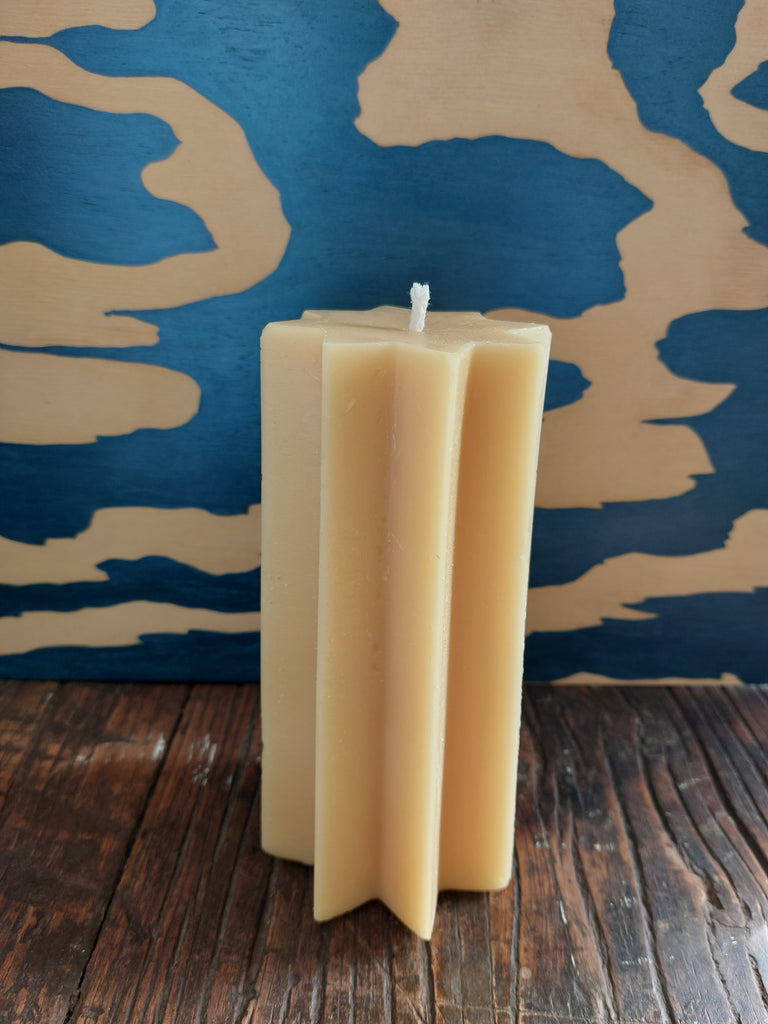 8 point star - Pure Alberta beeswax handmade candles.