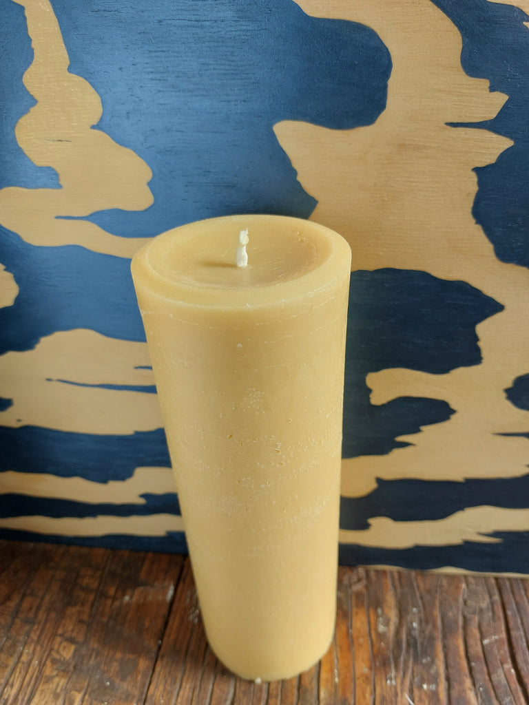 Extra large Natural yellow beeswax cylinder pillars