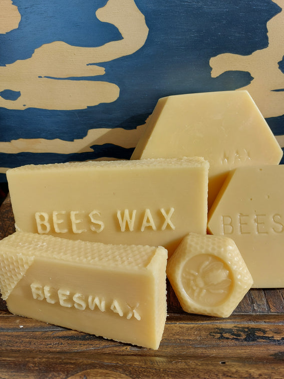 Pure Alberta beeswax blocks.