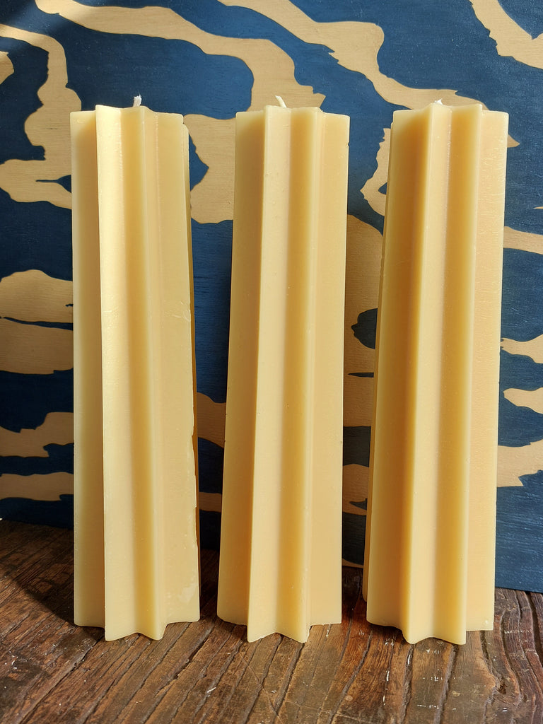 8 point star - Pure Alberta beeswax handmade candles.