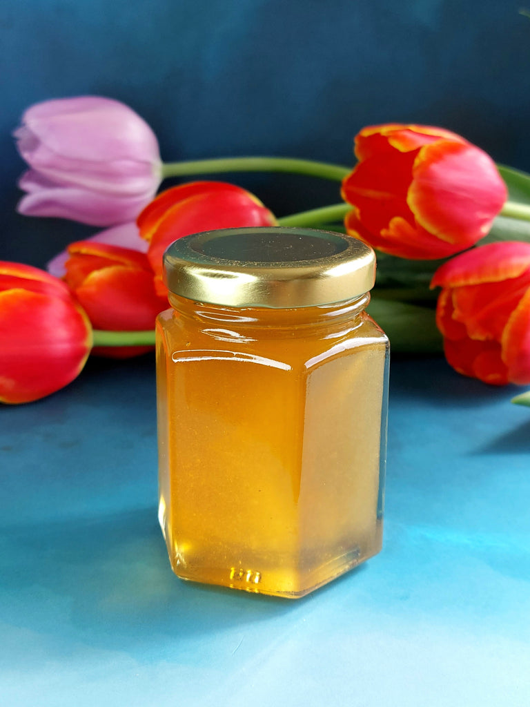 Wedding favour jars of raw Alberta honey