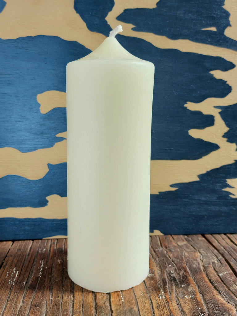 Alberta beeswax candles cylinder pillar - ivory beeswax