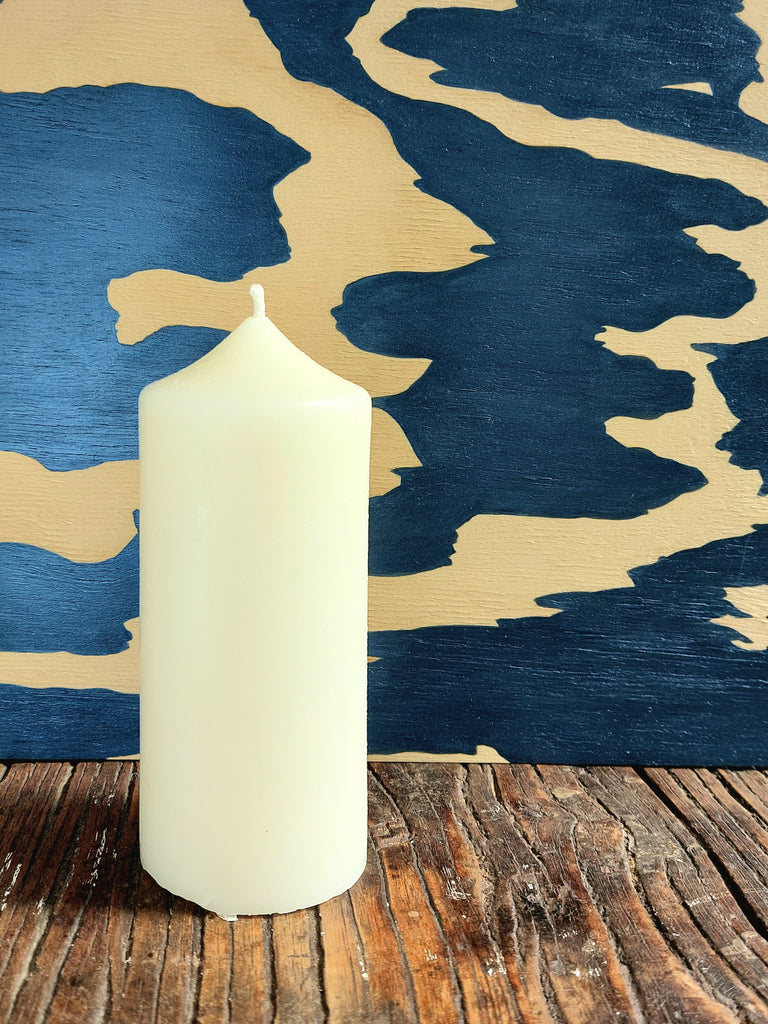 Alberta beeswax candles cylinder pillar - ivory beeswax