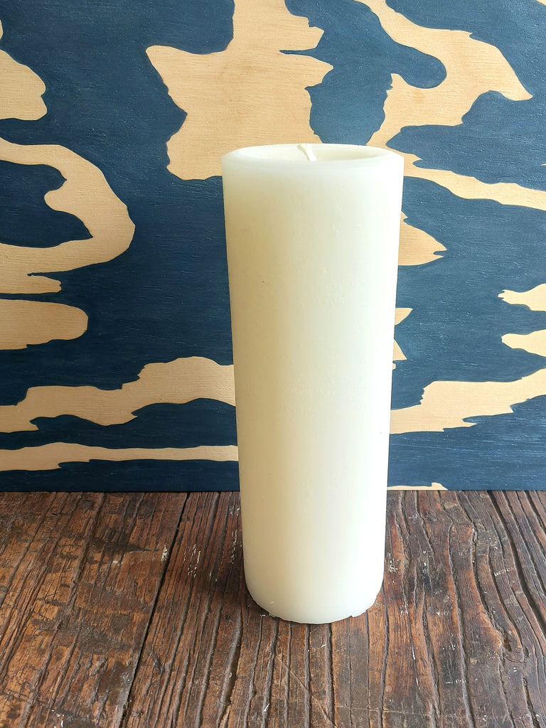 White/Ivory pure Alberta beeswax cylinder pillar candle